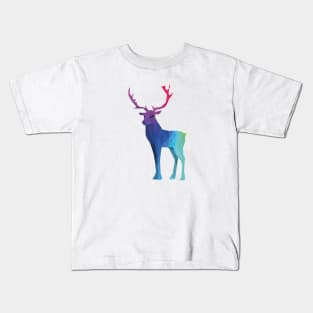 Rainbow Stag on Black Kids T-Shirt